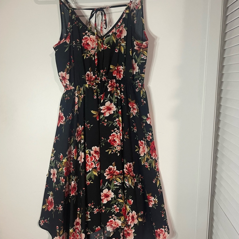 Xhilaration Black Floral Maxi Dress